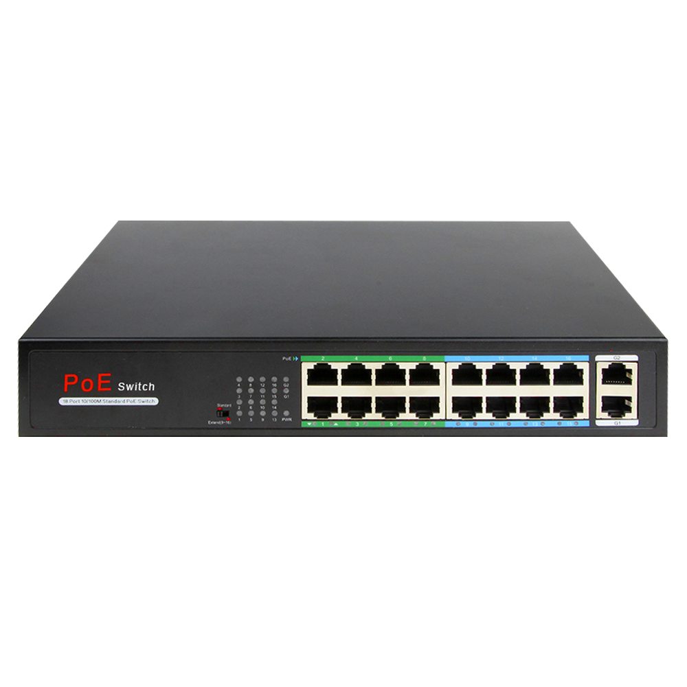 SWITCH PoE 16 porte RJ45 + 2 RJ45 Uplink