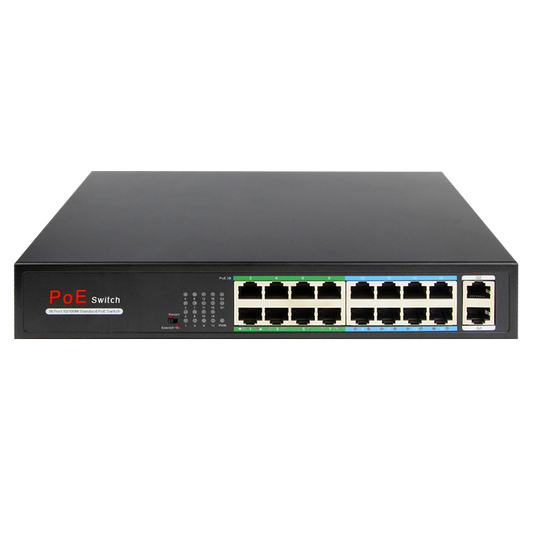 SWITCH PoE 16 porte RJ45 + 2 RJ45 Uplink