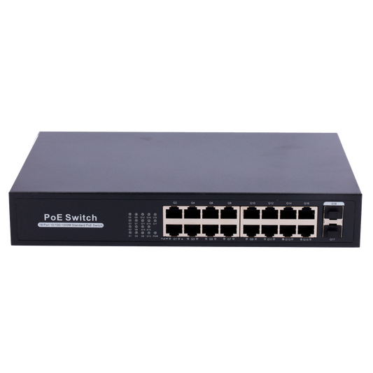 SWITCH PoE 16 porte RJ45 + 2 SFP Uplink