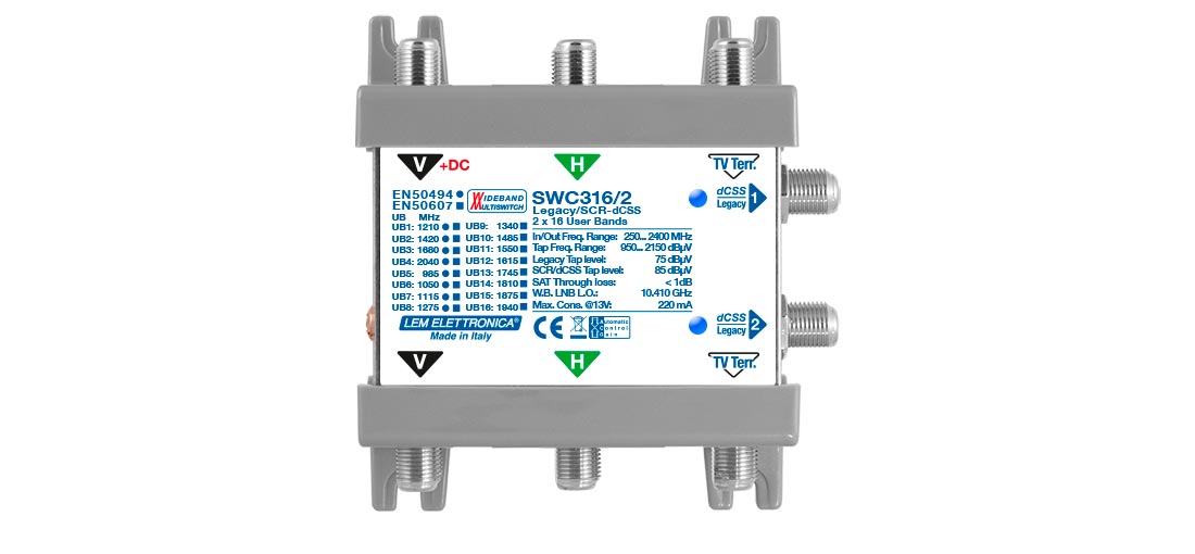 MULTISWITCH dCSS/LEGACY 3 CAVI per LNB WIDE BAND