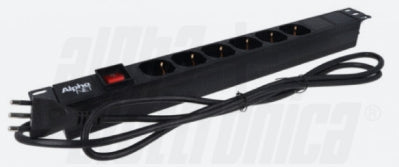 MULTIPRESA PER RACK 19" 6 PRESE UNIV. ITALIA P40 - CAVO 2m - SPINA ITALIA - NERA