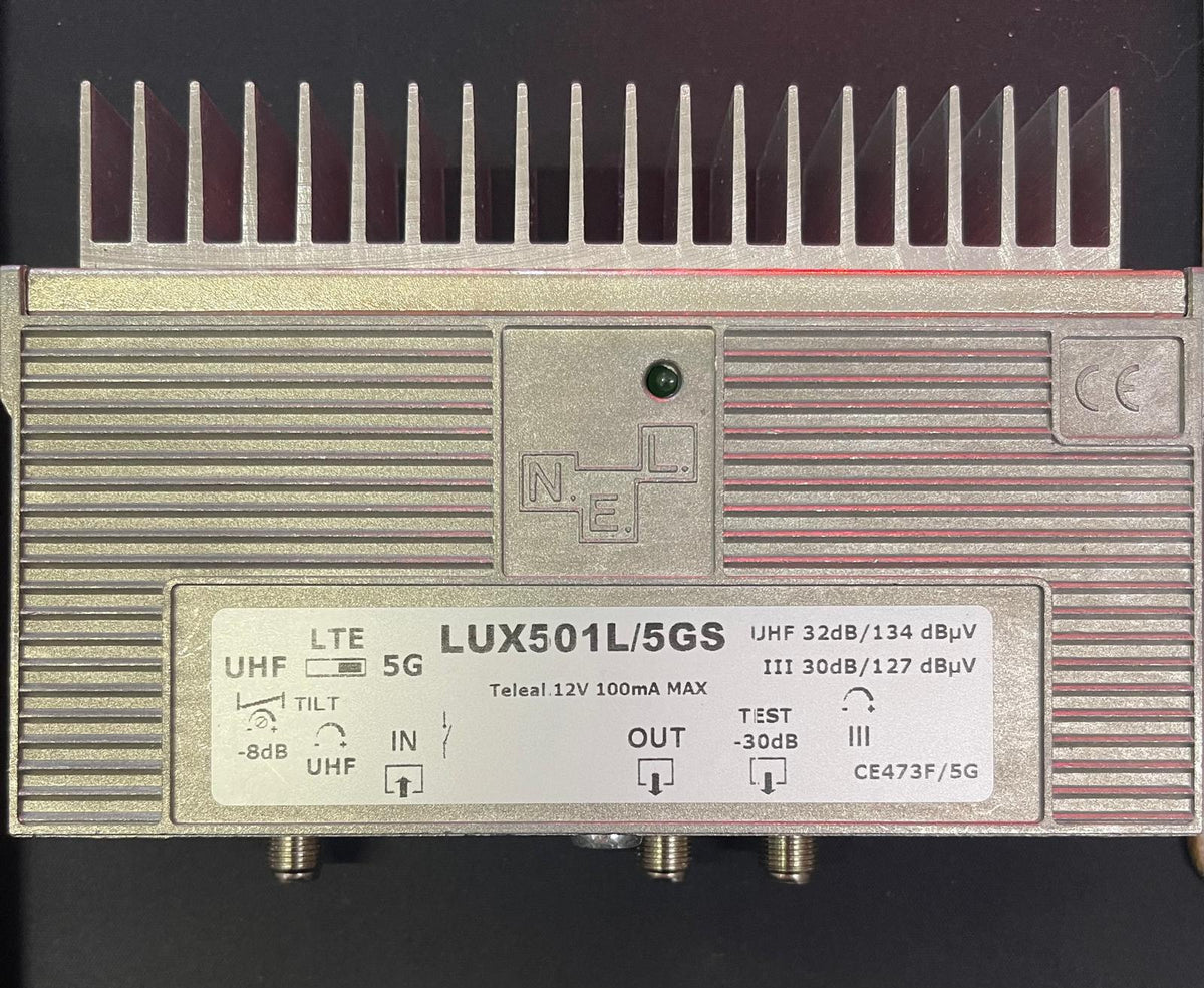 CENTRALINO SERIE LUX501L/5GS CN FILTRO LTE 2IN(3U+U+TILT)32dB 134dBmV5G-U LTE