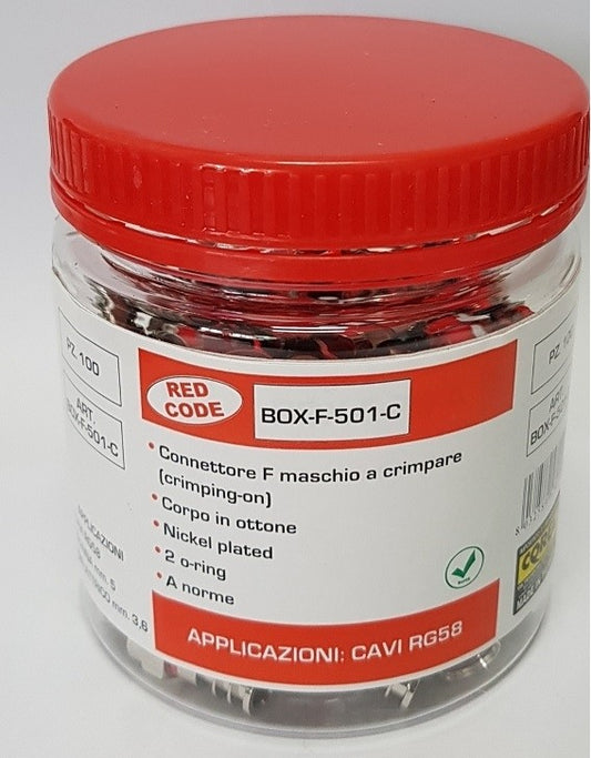 CONNETTORE F 501C A CRIMPARE 100PZ.