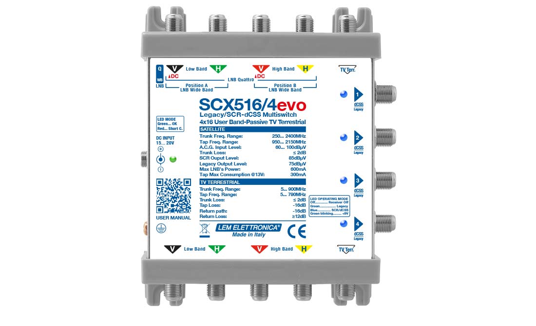 MULTISWITCH SCR-dCSS/LEGACY 4IF-SAT + TERRESTRE
